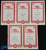 1948/49 Arsenal v Charlton Athletic, Huddersfield Town, Birmingham City, Blackpool Div. 1 match
