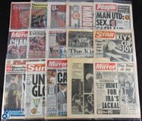 1970-1990 Manchester United Headlines & Back Page Newspapers / Articles a collection of #60 assorted