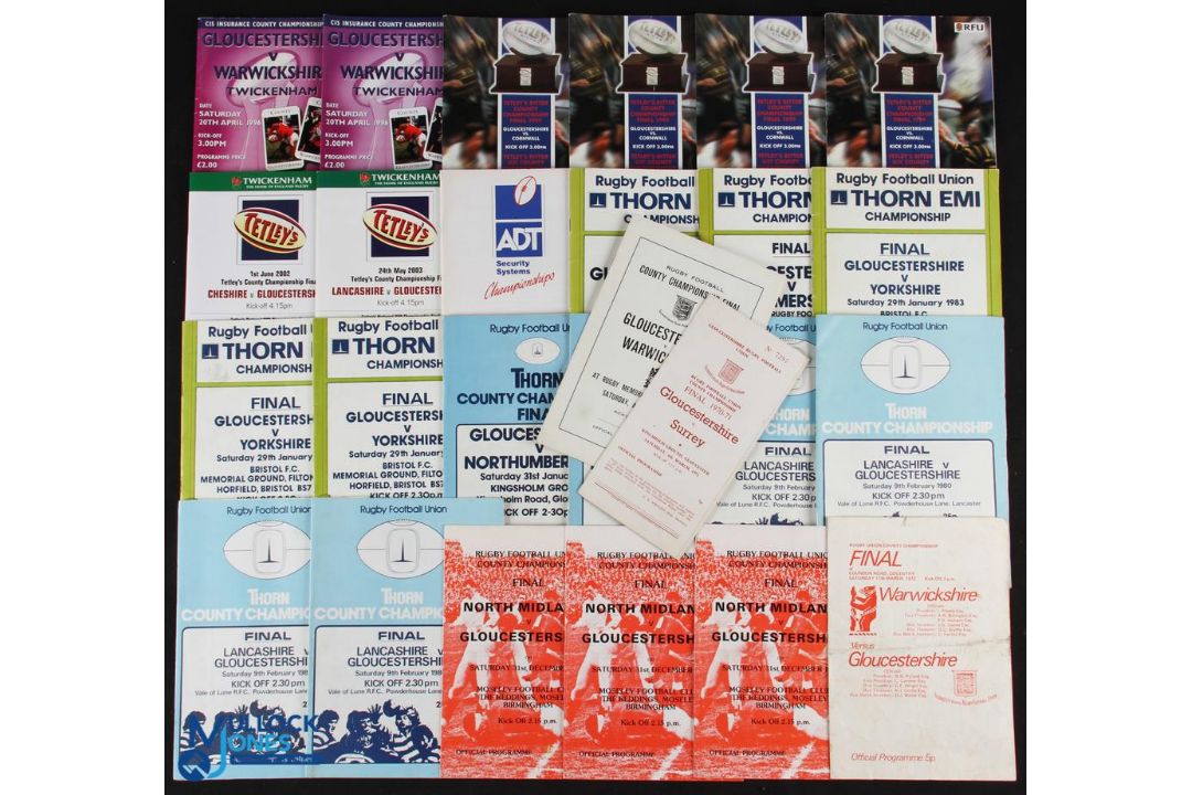 1959-2003 County Championship Final Rugby Programmes (26): With some duplication, Gloucestershire