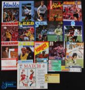 1990/91 Manchester Utd away programmes in Div. 1 to include Derby County, Arsenal + ticket, Spurs,