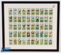 Cigarette cards - Gallahers 1910 Association Football Club Colours - part set, mounted and framed