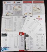 2012/13 Manchester Utd U21s Premier League single sheet homes (13) including Liverpool match ticket,