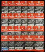 1955/56 Arsenal home programme collection full league season (less Everton), FAC Bedford Town, Aston