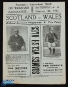 Pre-War 1921/1922 Wales v Scotland international match programme at The Racecourse, Wrexham 4
