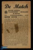 1945 Red Devils Vlaanderen (Flanders) v England 24 March 1945 challenge match in Brugge, 4 page, has