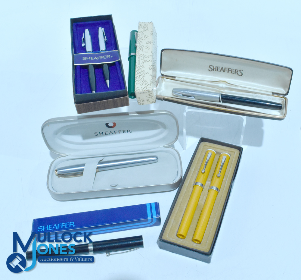 Sheaffer Fountain Pens to include 2 fountain pens together with 2 Ballpoint pen sets and 2 single