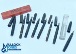 Collection of vintage Fountain pens to consist of Swan - Wyvern - Mable Todd - Platinum -