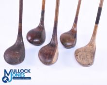 5x Assorted socket neck woods - to incl' Sports Depot Belfast large head light stained driver, T
