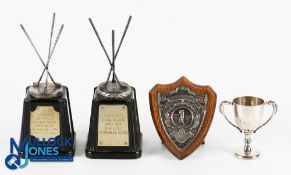 Hole in One Golf Trophies, 2 plated awards for Romford Golf Club 1974 to Mrs D Richie on the 6th,