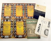 1949-1956 Cricket Annual and Almanack: Findon's 1949 cricket annual, Playfair cricket annual 1951,