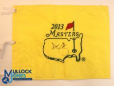 Autograph - Signed Adam Scott 2013 Masters Golf Pin Flag signed to the front in ink, measures