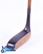 Fine T Travers Patent Dark Stained Wooden Rectangular Persimmon Drop Toed Putter - 11x circular lead