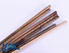 Hickory Golf Club Spare Handle Shafts - a good selection of 6 used and one modern handle, various
