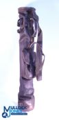 Period Full Leather Finnigan's of Manchester Pencil Golf Bag, in good condition, leather still soft