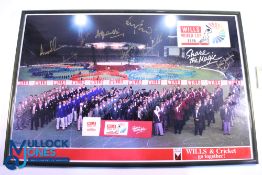 1996 World Cricket World Cup Multi Signed Poster: #8 indistinct signatures in gold on the Will World