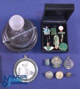 Assorted Golf Miscellany (14) contains a small Golfing bakelite table light, Candian Club