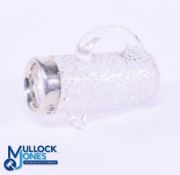 Interesting Silver and Glass Golf Bag Match Stricker - glass golf bag c/w handle and serrated base -