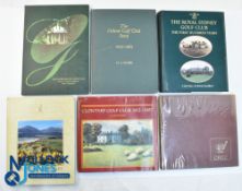 Six Golf Hardback History Books - A Greenbrier Heritage c1968 William Olcott, The Federal Golf