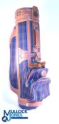 Vintage Daiwa Coach Collection Golf 4-section bag in tartan, with hood and 3 matching head
