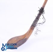 R Forgan POWF golden beechwood long nose driver showing the maker's mark to the shaft - appears