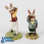 2x Royal Doulton 'Bunnykins' Golfing Figures - 1984 
