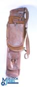 Period Leather Halley Golf Bag with 2 sections for clubs, zip-able hood, assorted pockets, tee
