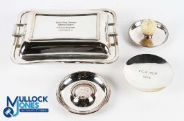 Golf Club Presentation Plated Award, to include C M Wentworth Maplin & Webb St Chistopher dish,