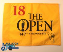 Autograph - Signed Frank Molinari (Winner) 2018 Open Carnoustie Golf Pin Flag signed in ink to the