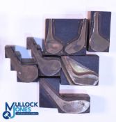 Interesting Collection of Various Socket Head Woods Advertising Copper Small Printers Block