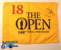 Autograph - Signed Frank Molinari 2019 Open Royal Portrush Golf Pin Flag signed in ink to the front,