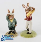 2x Royal Doulton 'Bunnykins' Golfing Figures - 1984 