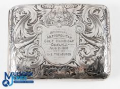 Early 20th Century American Presentation Sterling Silver Cigarette Case - with heavily ornate design