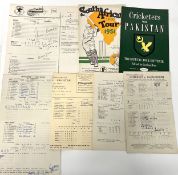 Ian Botham, Viv Richards, Brian Rose signed scorecard sheet, and selection of score cards, a 1946