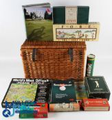 Wicket Hamper full of Golf Games, to include old and modern items - a jigsaw, The Golf Game board