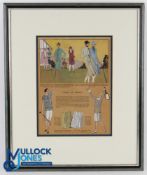 1920s Ladies Golf French Fashion Hand coloured Print - titled 