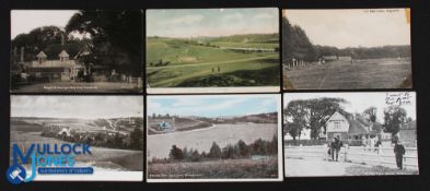 6 Golf Club Courses Links Postcards, with real photograph cards of Royal St George's Golf Club