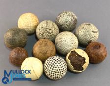 9x Assorted bramble pattern Golf balls - t/w 2 unknown and a fives ball - condition varies F/G