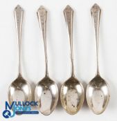 4 Matching Walton Heath Golf Club Silver Tiny Teaspoons - each engraved with the letters WHGC to the