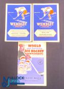 1947-1950 Ice Hock International Programmes 13th Nov 1947 England v Sweden at Wembley, 11th Dec 1947