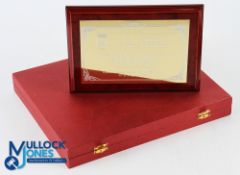 2x Commemorative Engraved Plaques both to D Jaime Ortiz-Patino the first dated May 1994 following