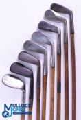 8x Various Hand Forged Irons from a driving iron to niblick - to incl D Anderson 
