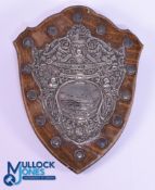 Interesting 1903 Kashmir Golf Club Silver Shield Trophy - hallmarked Glasgow 1903 - c/w engraved