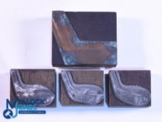 Interesting Collection of Alloy Mallet Head Putters Advertising Copper and Metal Printing Block