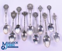 Collection of Various Golf Club Silver Teaspoons (10) - Clapham Common Golf Club hallmarked