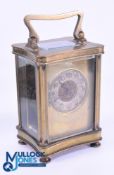 1905 Golf Tournament Presentation French Brass and Glass Carriage Clock - engraved on the top 