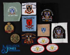 The Open Golf Championship Royal Troon Golf Club Cloth Badges and Blazer Badges, to include a blue