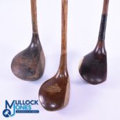 3x Various woods - to incl' R Simpson Carnoustie The Perfect Balance driver with brass back