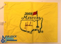Autograph - Trevor Immelman (Winner) Signed 2008 Masters Golf Pin Flag - signed in ink to the front,