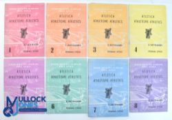 Nine Rome 1960 Olympic Games Athletics programmes - All 8 days programmes with one duplicate, good