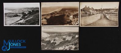4 Westwood Ho! Golf Club Links Postcards, to include one real photograph card with 3 printed